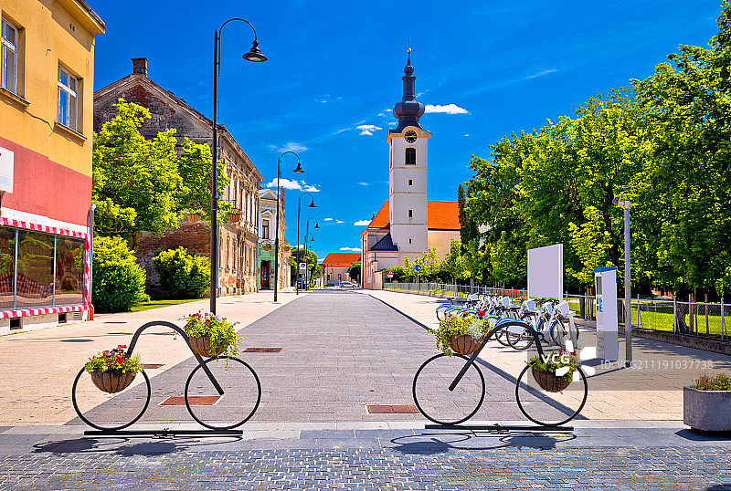 自行车小镇Koprivnica街景图片素材