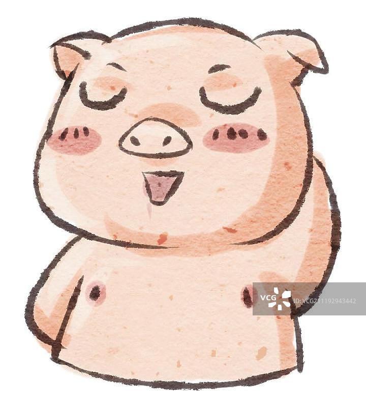 中国水墨风格猪图片素材