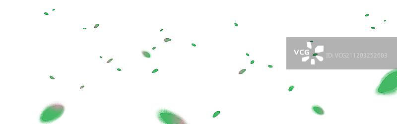 绿色叶子飞舞飘落插画元素图片素材