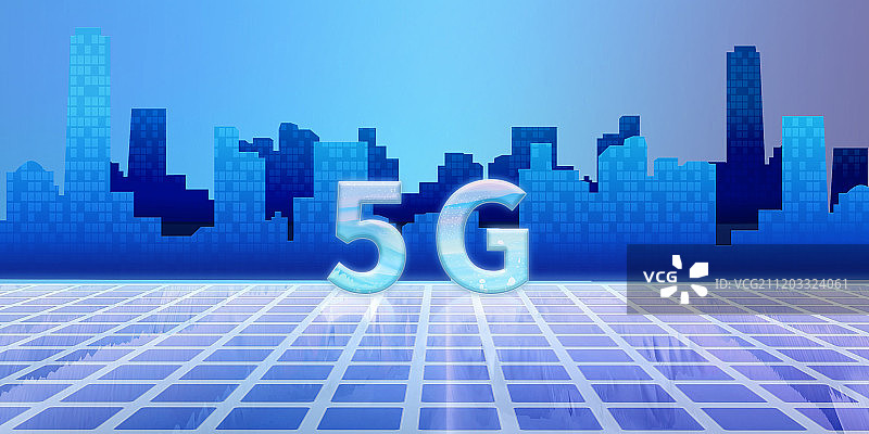 5G互联网信息时代科技方形网格点插画背景海报图片素材