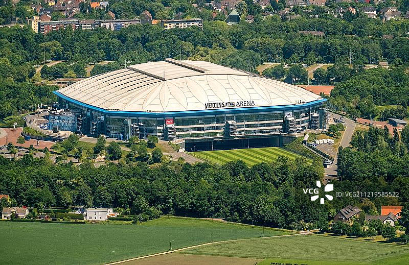 维尔廷斯竞技场，沙尔克球场，德甲球场，沙尔克球场，Gelsenkirchen，鲁尔区，北莱茵-威斯特伐利亚，德国，欧洲图片素材