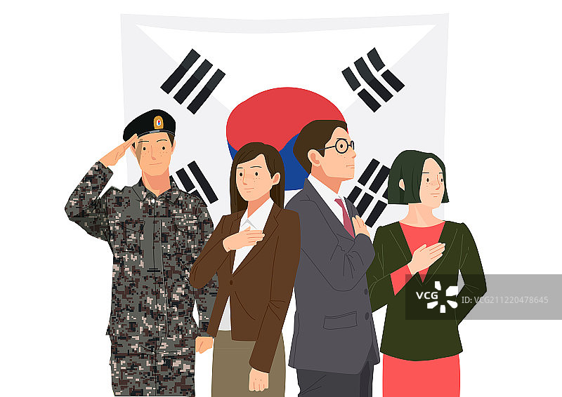 以韩国国旗004为例，描绘三月独立运动的概念图片素材