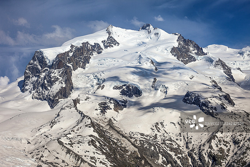 瑞士  阿尔卑斯山区 马特洪峰 附近的雪山图片素材