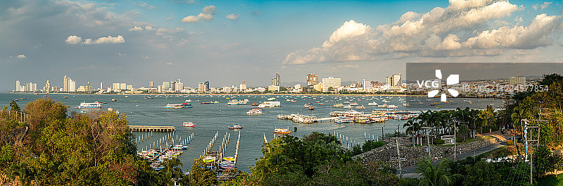 泰国芭堤雅的全景风景图片素材