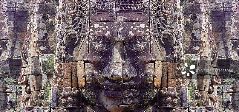 柬埔寨巴戎寺人面石像图片素材