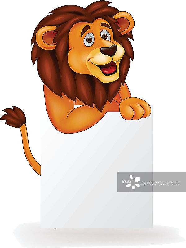 空白标志的狮子卡通图片素材