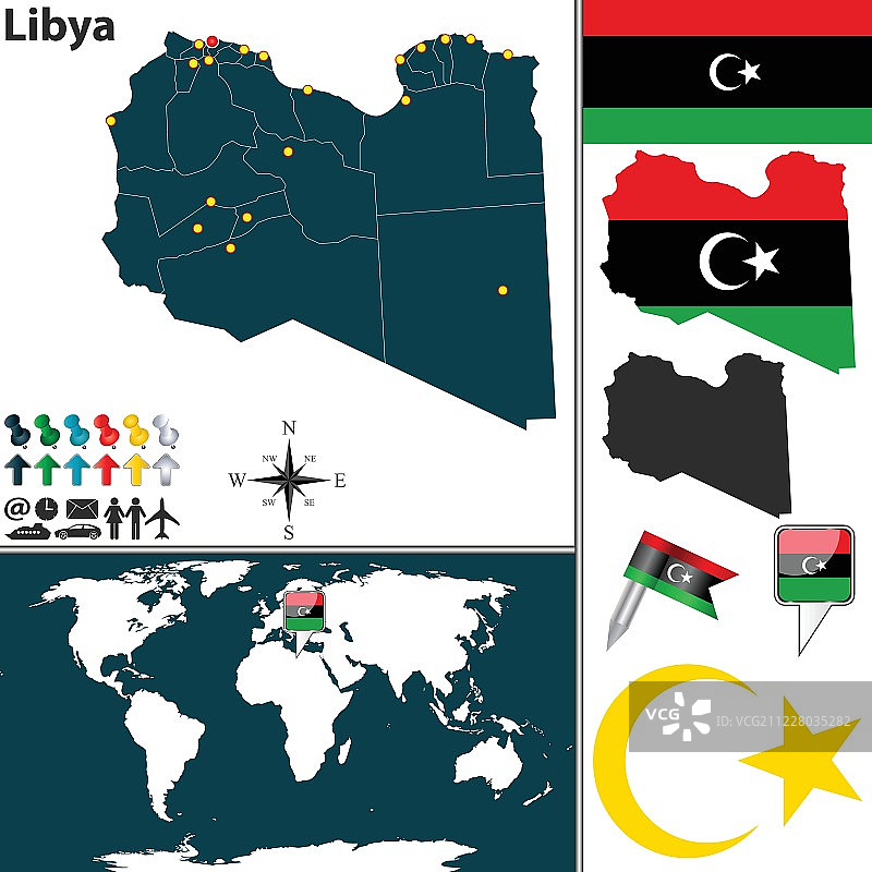 利比亚的地图图片素材
