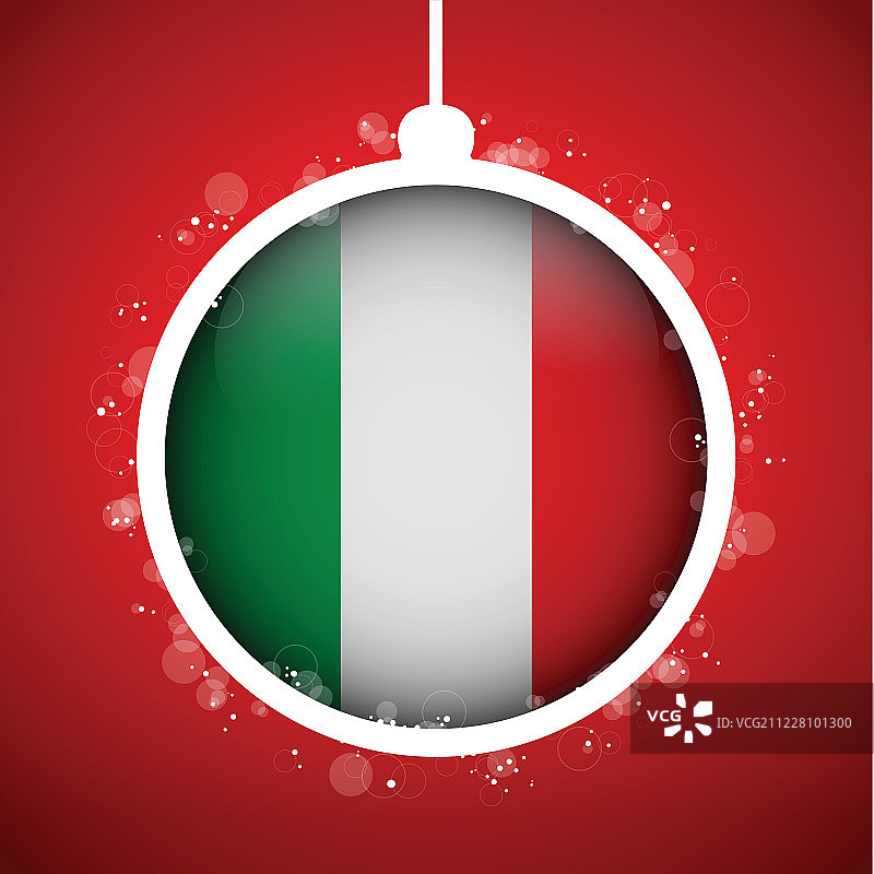 圣诞快乐，意大利国旗红球图片素材