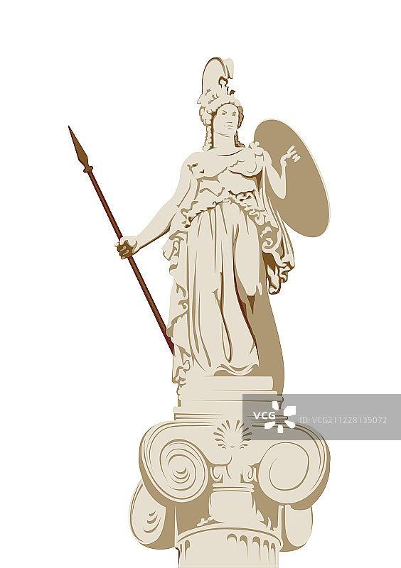 雅典娜的希腊雕像图片素材