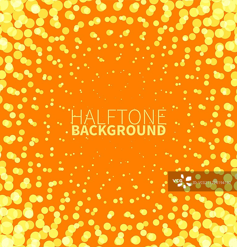 抽象橙色半色调背景与黄色点图片素材