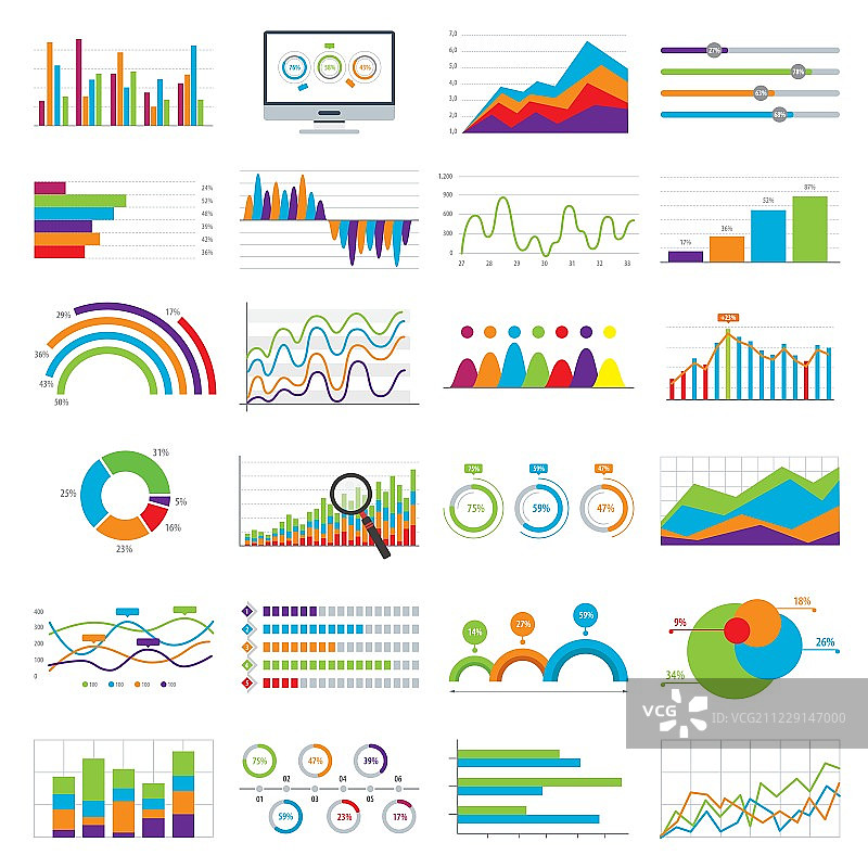 业务数据、市场图表和图表图片素材