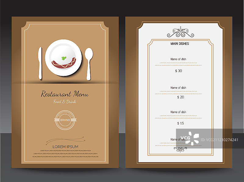 餐厅或咖啡馆菜单设计模板vin图片素材