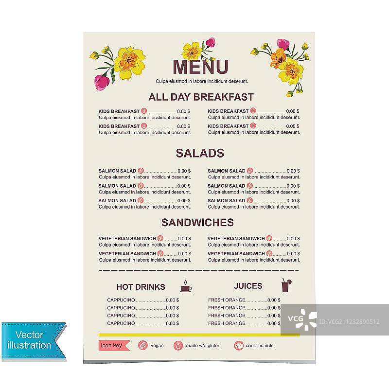 咖啡馆菜单模板设计图片素材