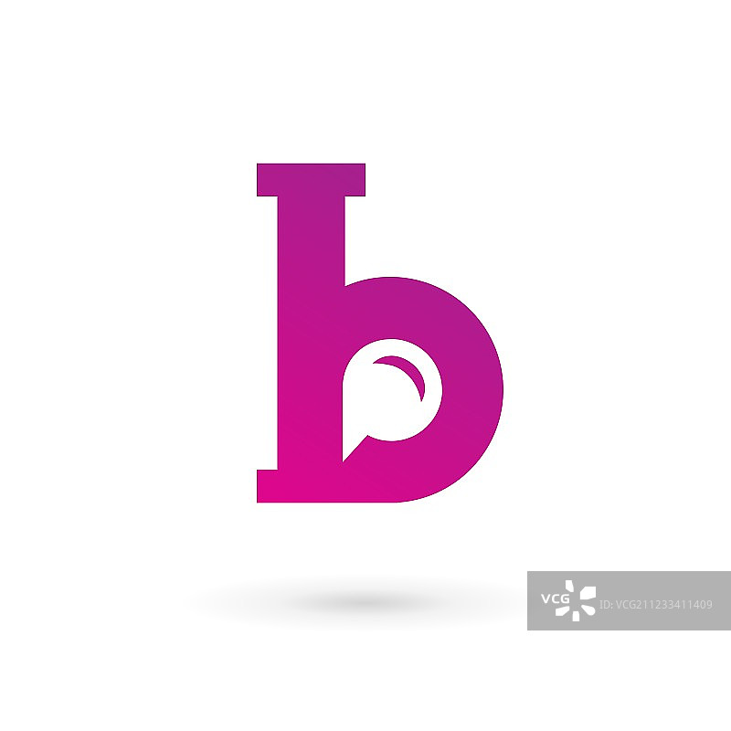 字母B语音气泡标志图标设计模板图片素材