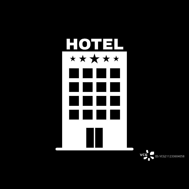 酒店标志旅游标志平坦图片素材