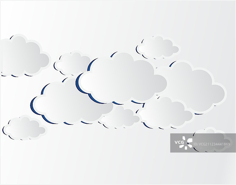 白色显示屏上的白云图片素材