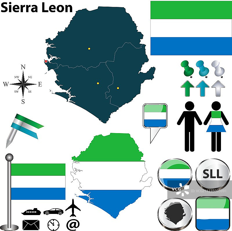 塞拉里昂地图图片素材