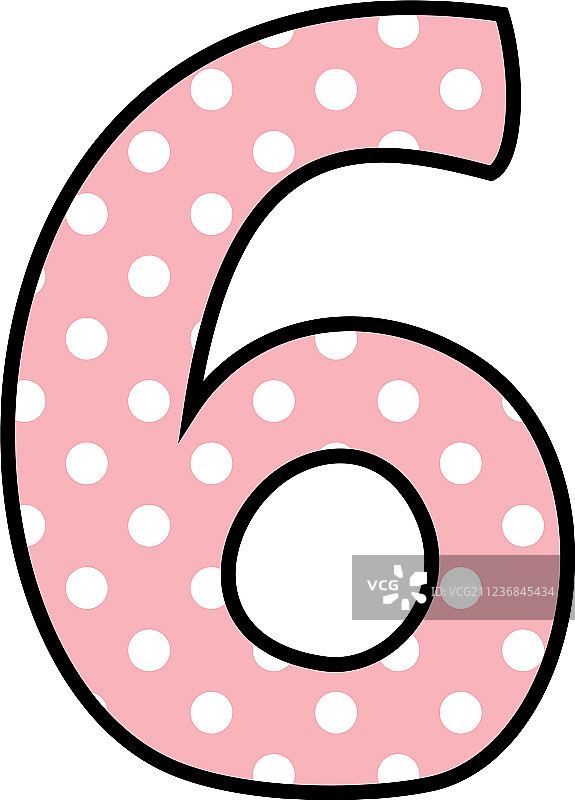 6号，淡粉色上有白色圆点图片素材