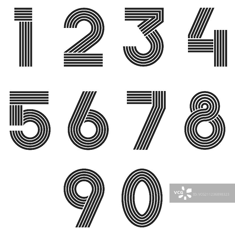 数字设置细线组合的数学符号图片素材