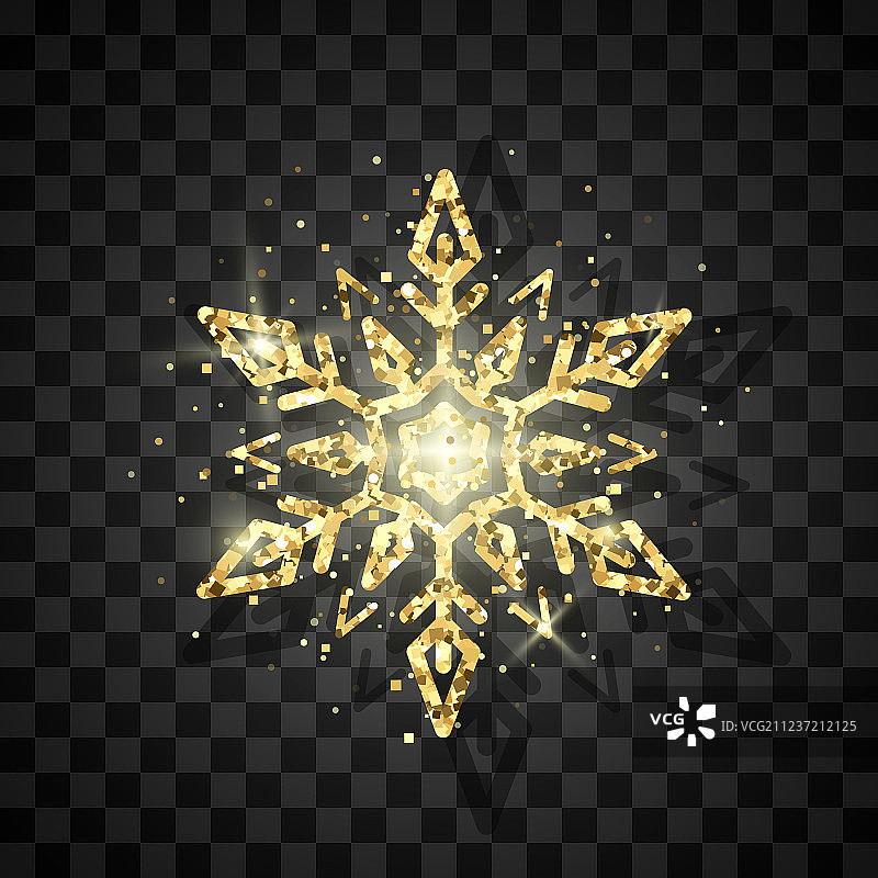 奢华的金色雪花象征着新年的到来图片素材