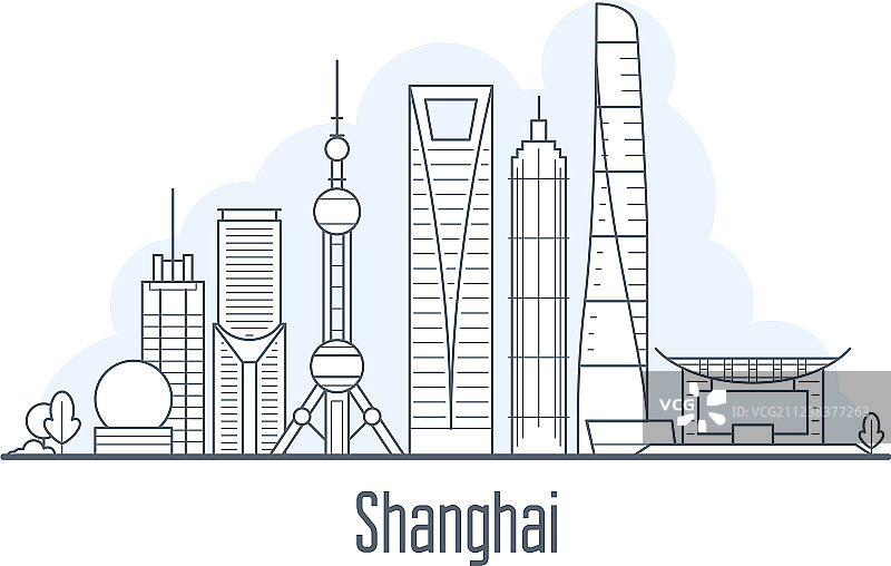上海城市天际线-城市景观与地标图片素材