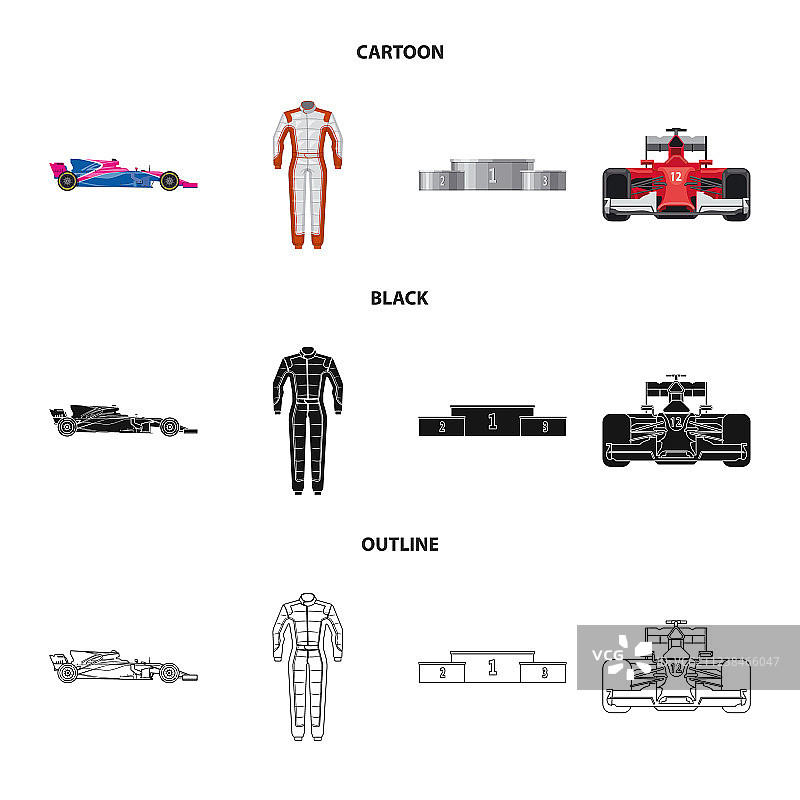 汽车和拉力赛标志收集的孤立对象图片素材