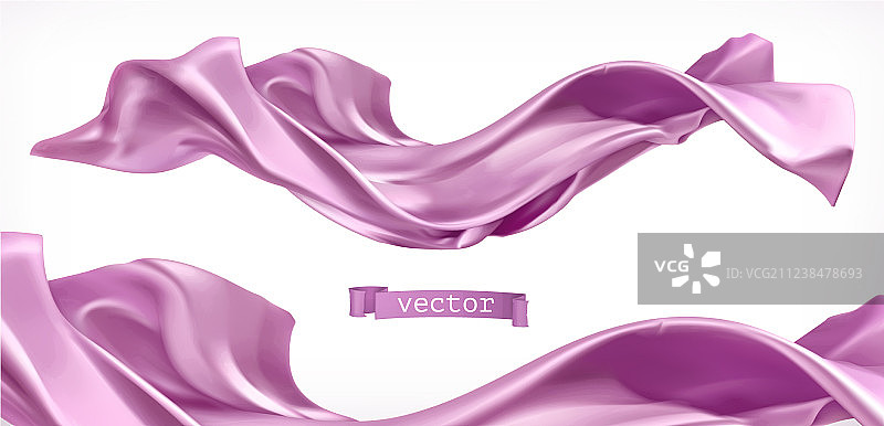 紫色窗帘织物3d逼真图片素材
