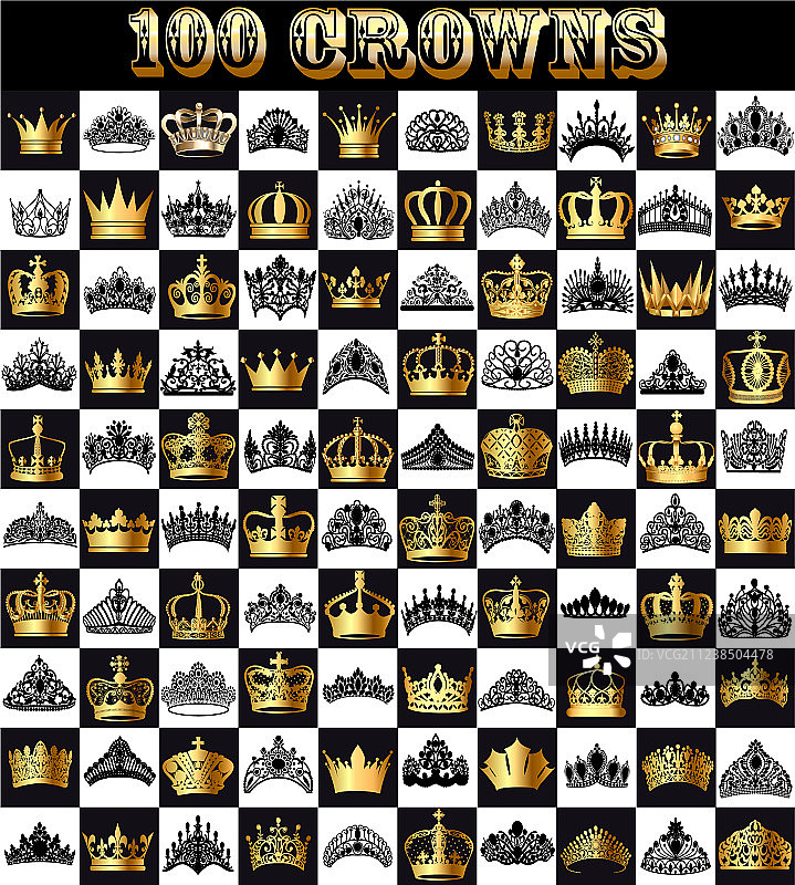 一顶镶嵌着金和黑王冠的皇冠图片素材