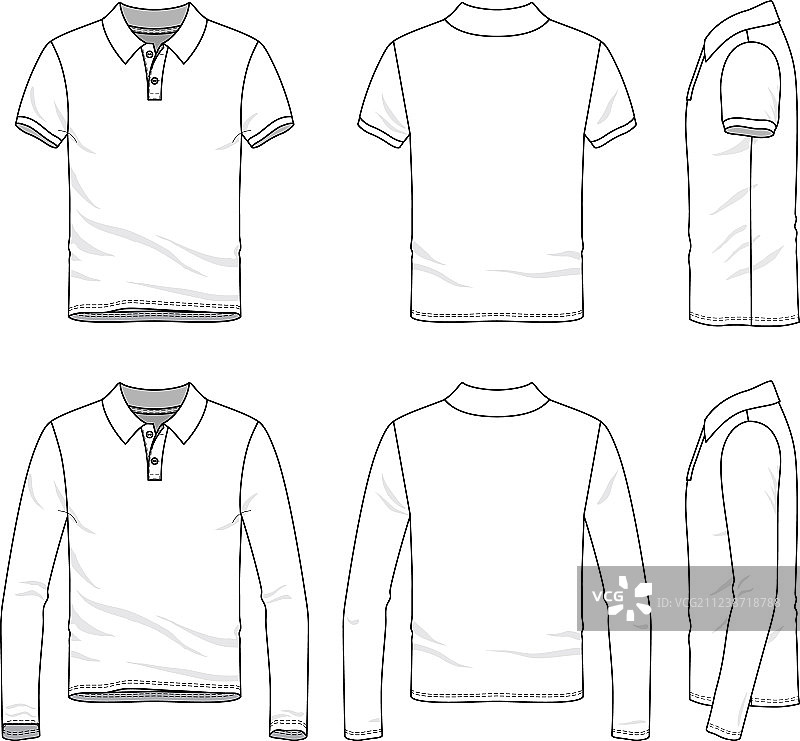 男性高尔夫球衫的服装套装图片素材