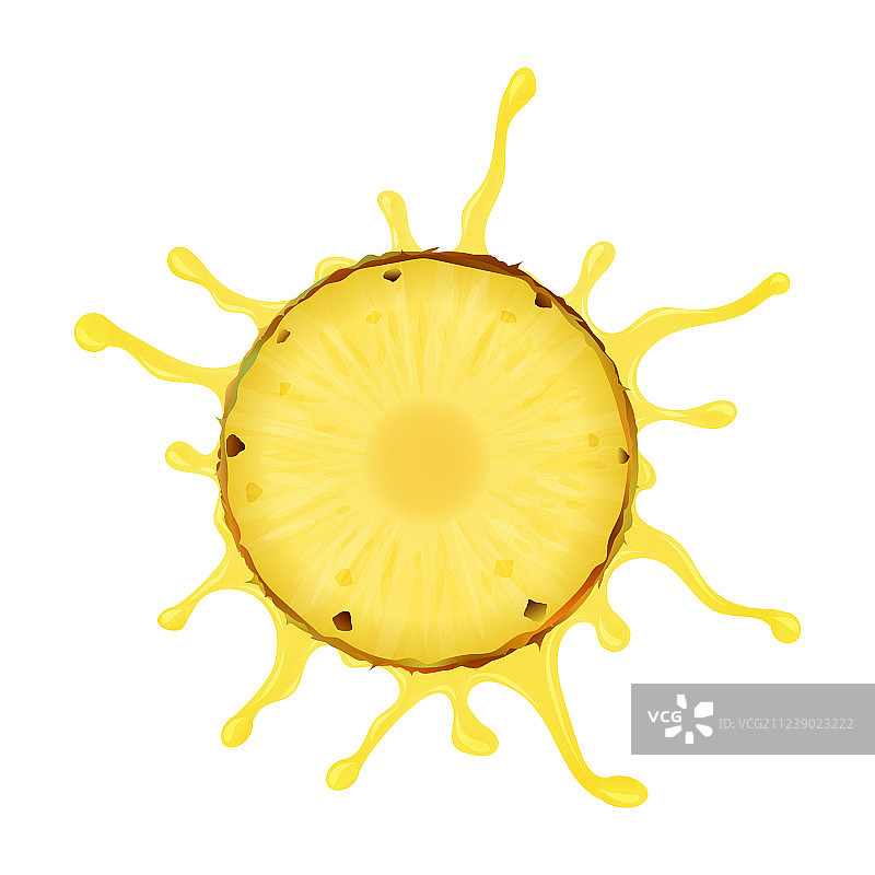 多汁的菠萝与飞溅孤立的图像图片素材
