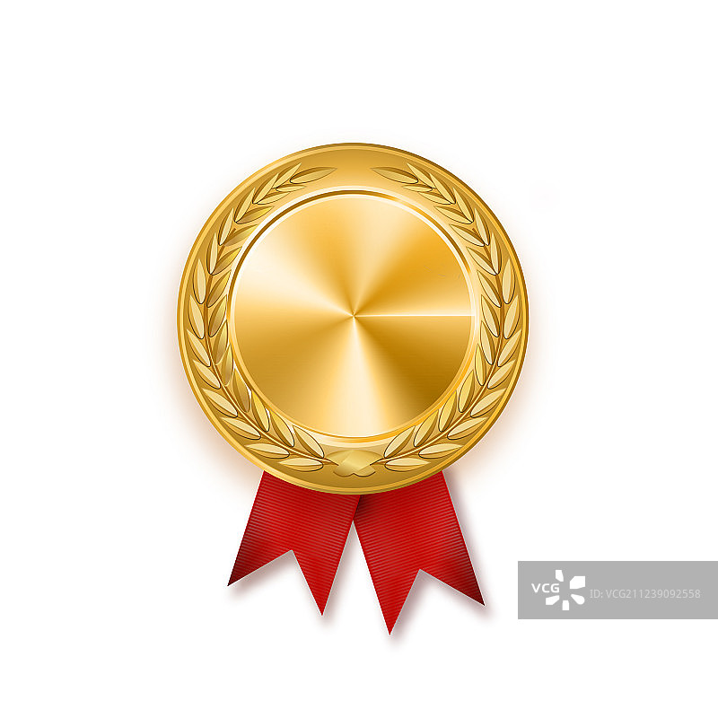 金质奖章与红丝带金属优胜者图片素材