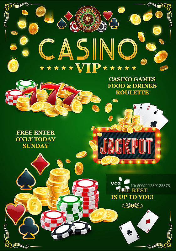 VIP赌场头奖海报在线赌博俱乐部图片素材