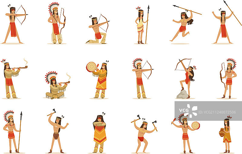 传统的美国土著部落成员图片素材