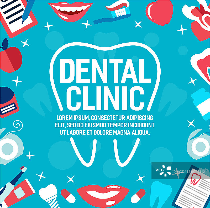 牙科诊所的牙齿和微笑海报图片素材