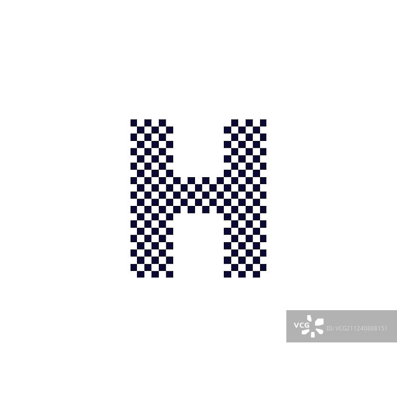 方格图案标志字母h图片素材