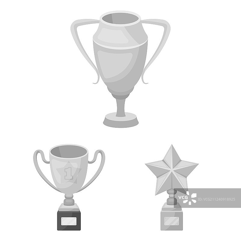 奖项和奖杯单色图标在集图片素材