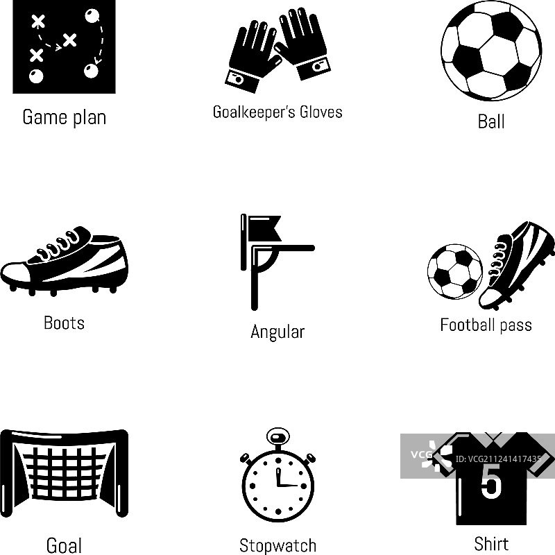 美式足球偶像设定了简单的风格图片素材
