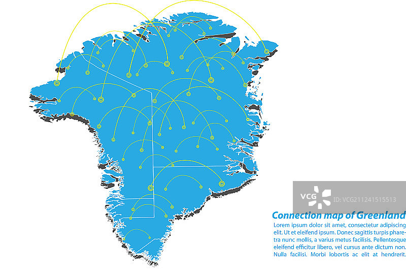 现代格陵兰地图连接网络图片素材