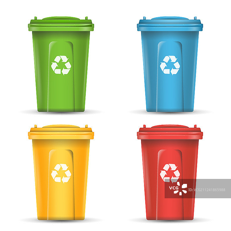 实用的废物回收分类容器图片素材