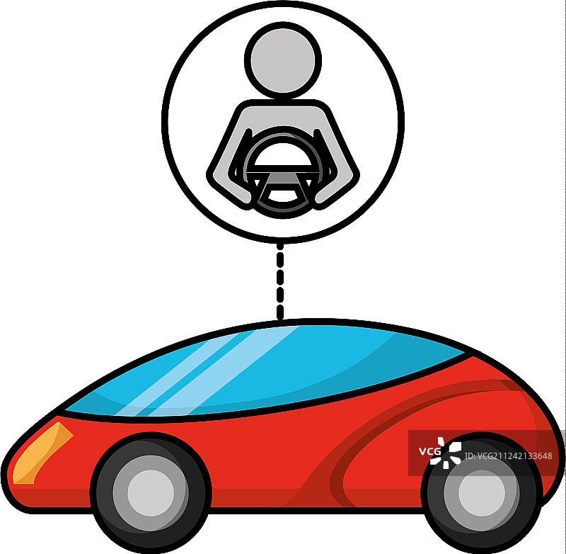 智能或自动驾驶汽车的智能驾驶员图片素材