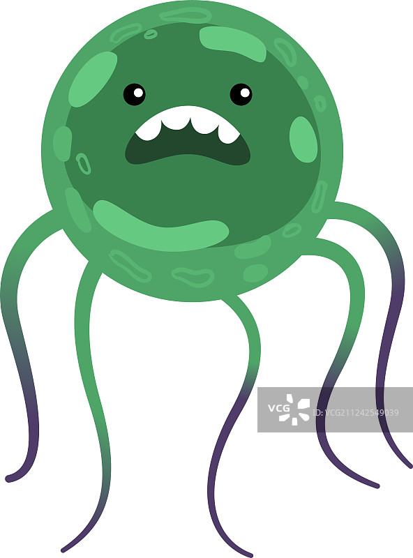 圆形绿色细菌或病毒具数长图片素材