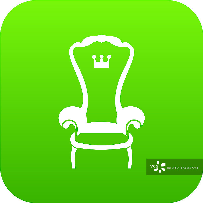 国王王座椅子图标数字绿色图片素材