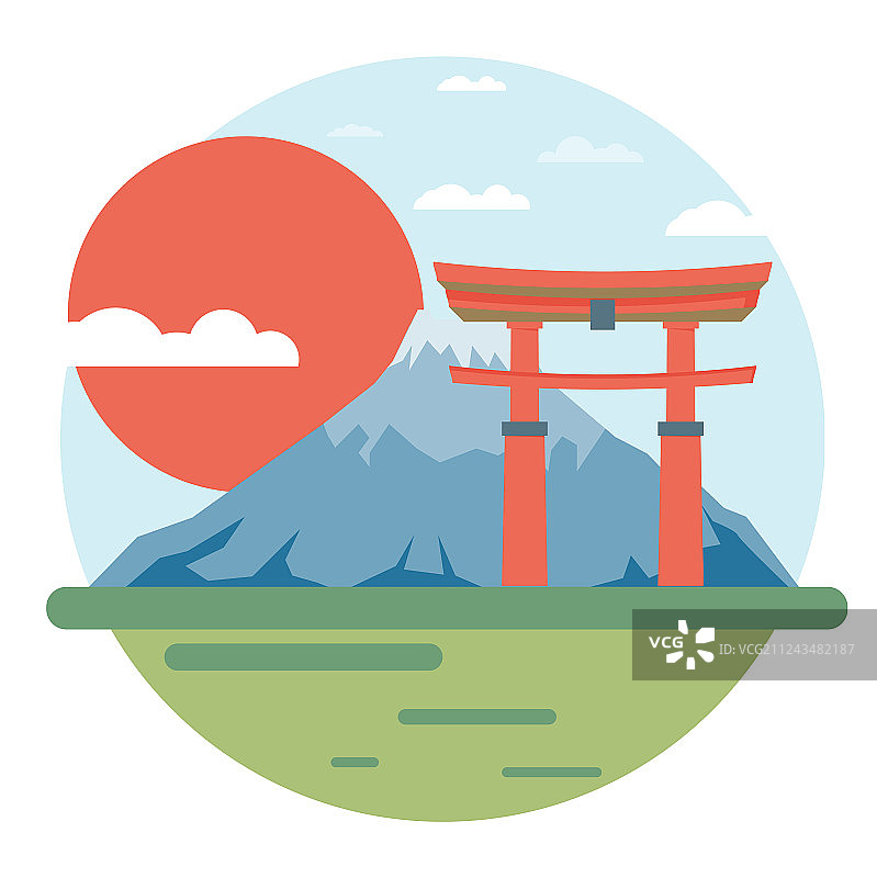 日本平面设计地标图片素材