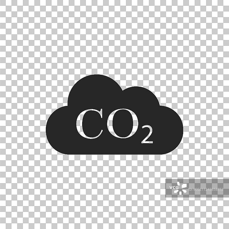 二氧化碳排放量在云图标孤立图片素材