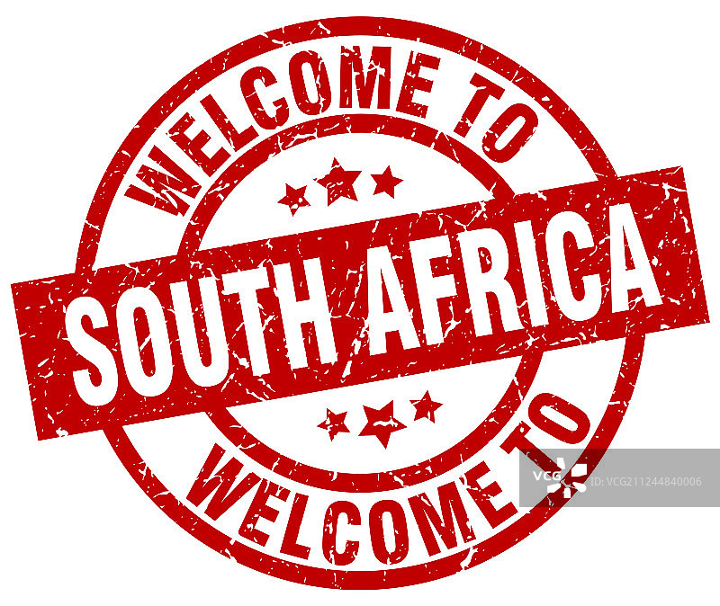 欢迎来到南非，红色邮票图片素材