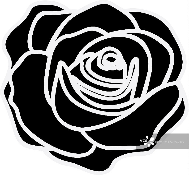 黑色剪影与玫瑰花图片素材