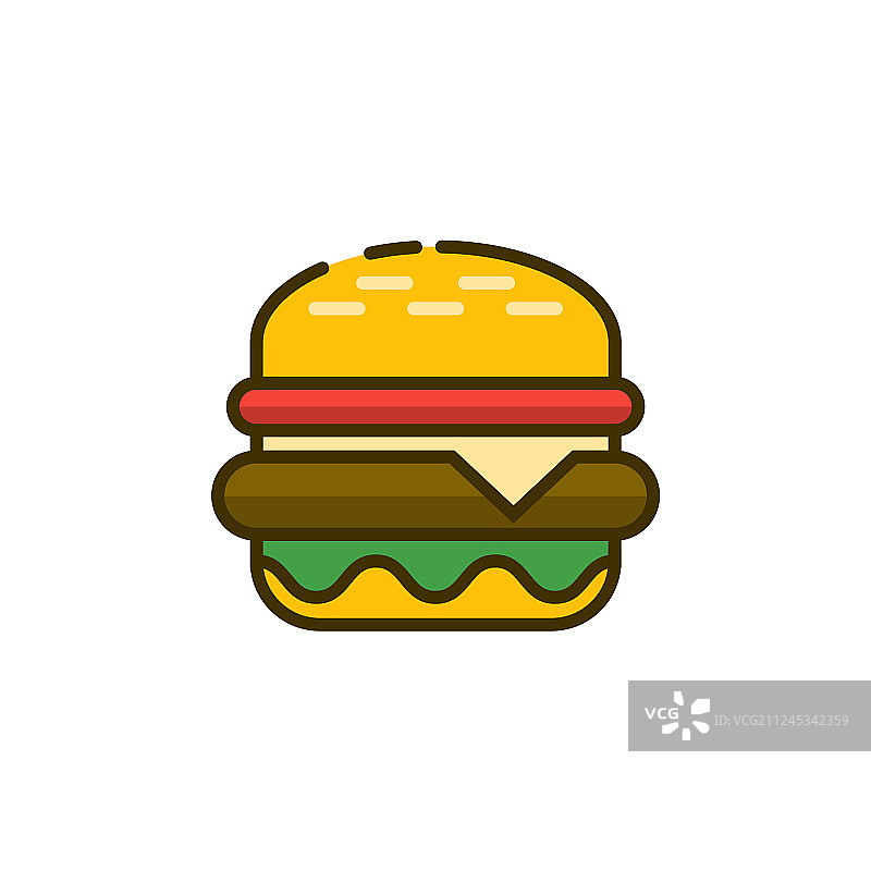 汉堡轮廓图标快餐图片素材