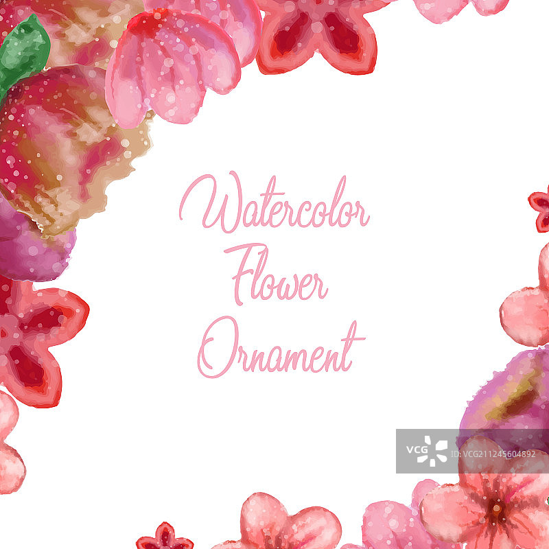 玫瑰水彩装饰背景模板图片素材