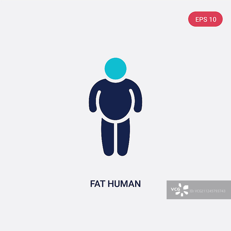 两色脂肪人类图标从感情概念图片素材