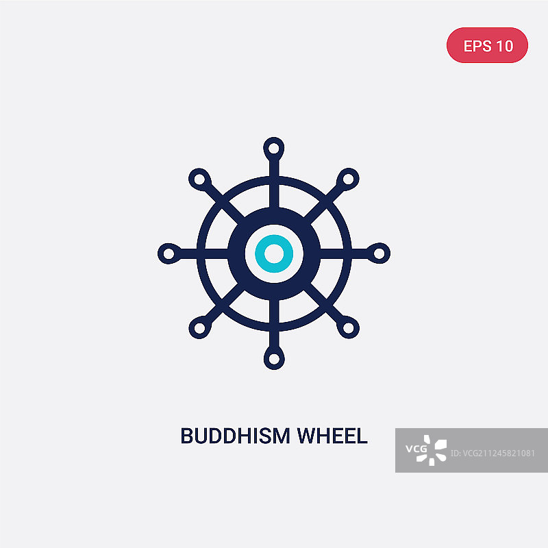 两种颜色的佛教车轮图标来自食物概念图片素材